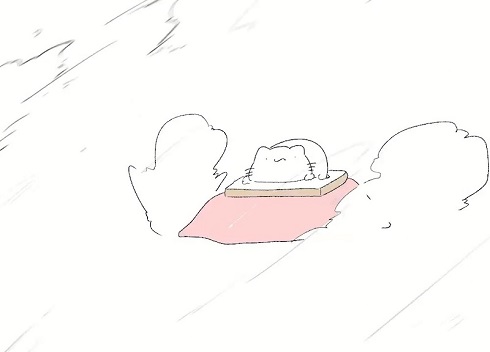 どうしてこうニャった コタツで雪上を爆走する猫アニメの躍動感がすごい ねとらぼ