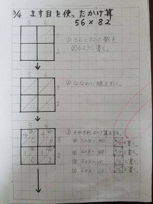 何その計算方法 ノートのマス目を九九で埋めて足し算するだけ の筆算でケアレスミスが減らせるかも ねとらぼ