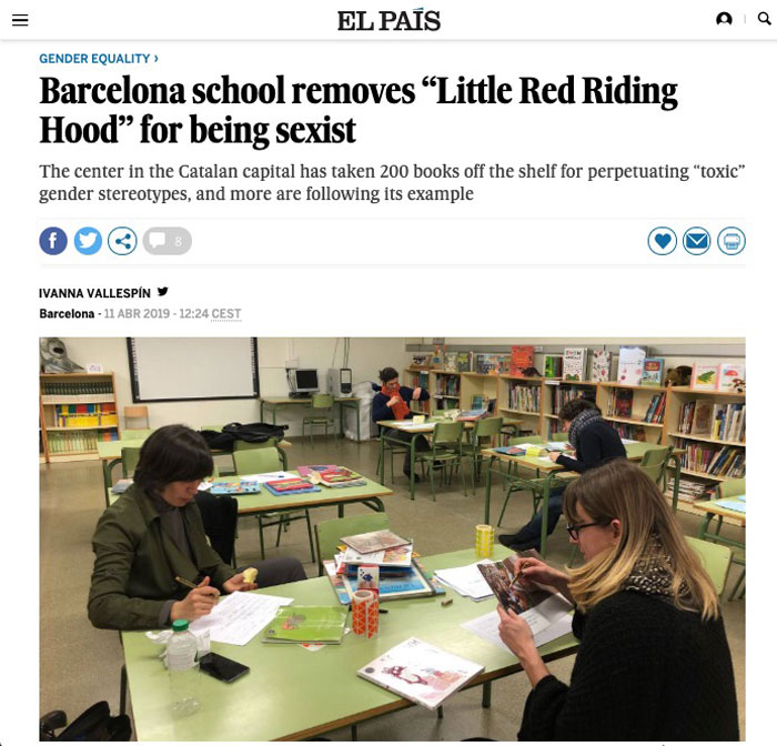 性差別の偏見を含む バルセロナの児童図書館が約0冊の排除を決定 眠れる森の美女 赤ずきん など ねとらぼ