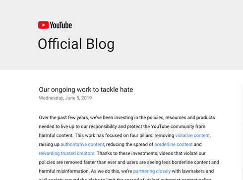YouTubeの差別に関するポリシー更新、歴史教育コンテンツなどが巻き込みで誤BANされる事態に