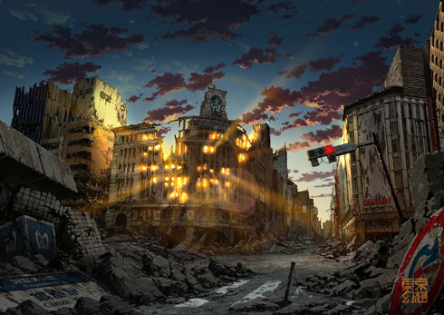 まるで人類滅亡後の景色のよう 荒廃した東京描く幻想的なイラストに