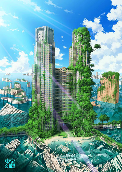 まるで人類滅亡後の景色のよう 荒廃した東京描く幻想的なイラストに反響 2 2 ねとらぼ