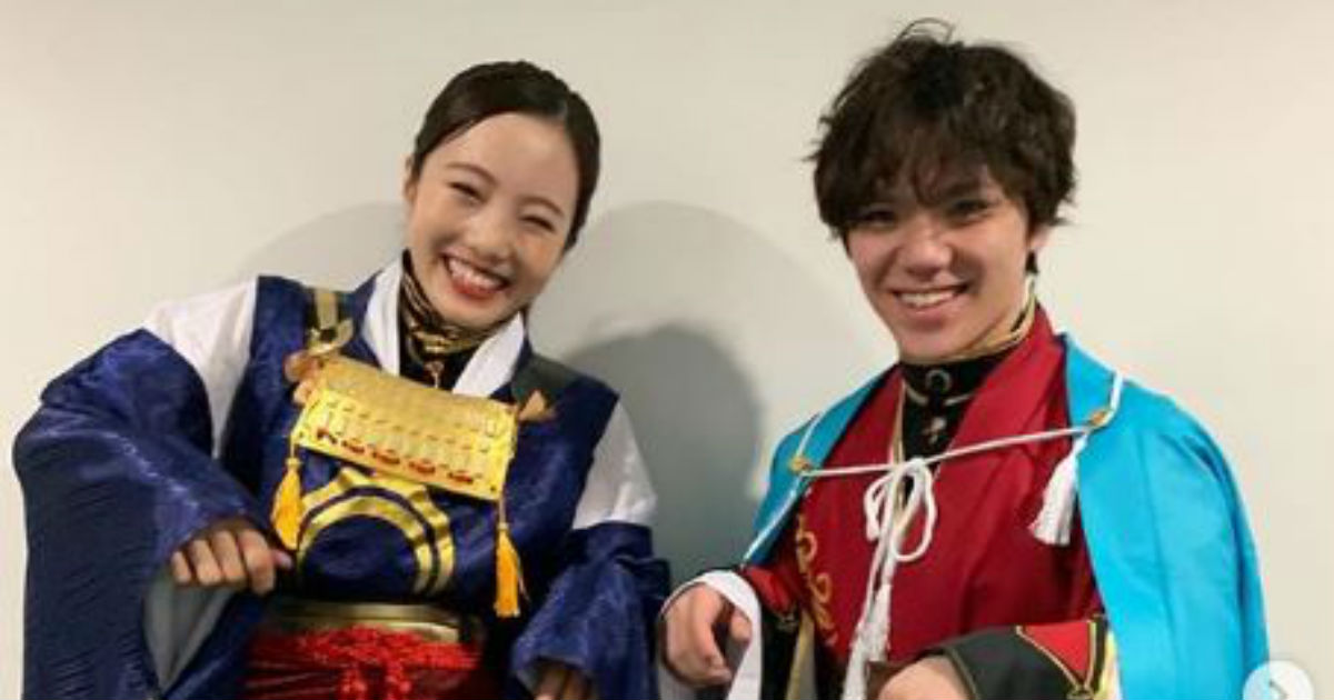 本田真凜 宇野昌磨 刀剣男士 三日月宗近と和泉守兼定のコスプレ披露 銀魂 ジョジョ に続き 何着ても似合っちゃう の声 ねとらぼ