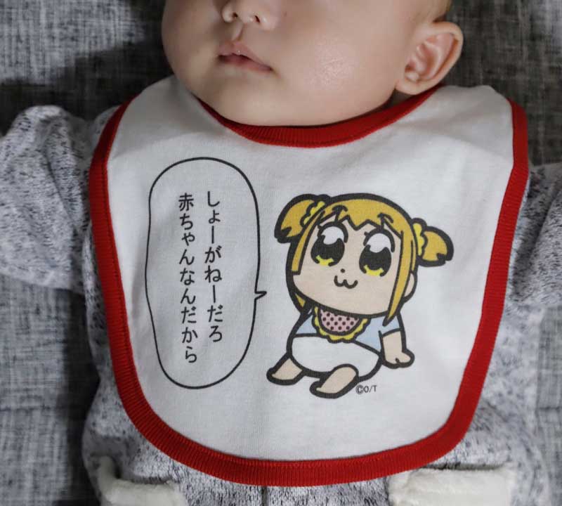 漫画 ポプテピピック の赤ちゃん用 よだれかけ が発売 柄は しょーがねーだろ赤ちゃんなんだから ねとらぼ