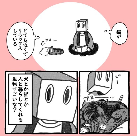 犬とか猫とか人と暮らしてくれる生物すごいな 猫の気持ちになってみた漫画に 確かにすごい 猫の器広い の声 ねとらぼ