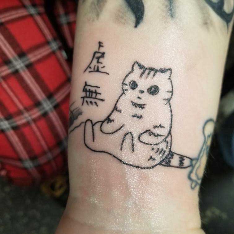娘の落書き 虚無な猫ちゃん をinstagramに投稿 まさかのタトゥーにして入れるアメリカ人が現れる ねとらぼ