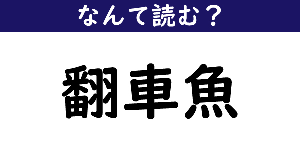 なんて読む 今日の難読漢字 翻車魚 1 11 ページ ねとらぼ