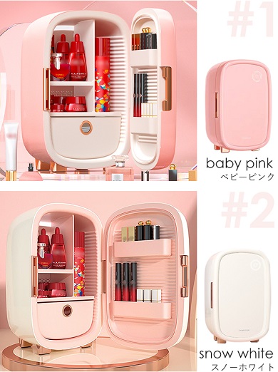 激レア☆両開きタイプ】PINKTOP コスメ専用の冷蔵庫 ベビーピンク 
