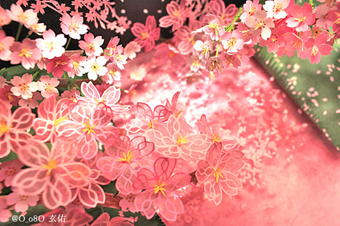 弘前さくらを表現した立体切り絵がきれい　「お花見これでいい」「すごくきれい」など感動の声