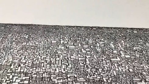 建物が紙から浮き上がって見える びっしり描き込まれた風景画が驚きの立体感 ねとらぼ