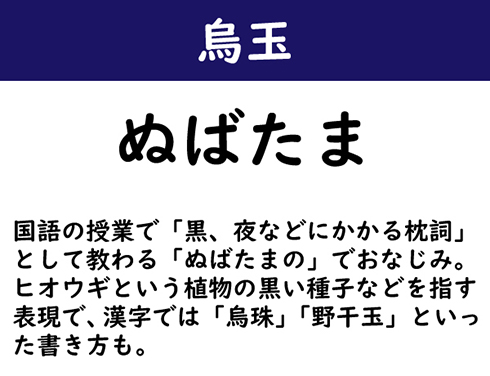 なんて読む 今日の難読漢字 烏玉 2 11 ページ ねとらぼ