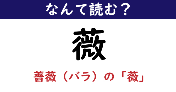 なんて読む 今日の難読漢字 薇 薔薇の薇だけ 7 11 ページ ねとらぼ