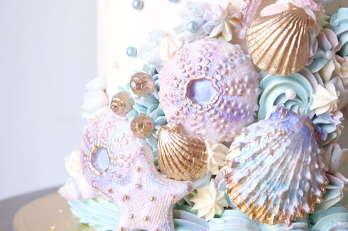 夢みたいなケーキ かわいい世界 宝石みたいな貝殻がデコレーションされた海のパーティーケーキにときめく声 ねとらぼ