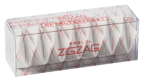 カドが45個もある消しゴム「ZIGZAG」登場 折り紙の応用で“カドで消した 