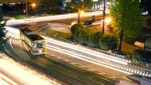 鉄道 動画 路面電車 カメラ 夜景