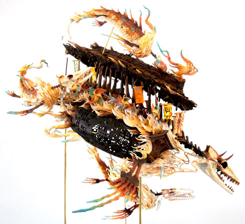 ムラマツアユミ 造形作家 立体 作品 幻想生物 妖怪 甲冑魚