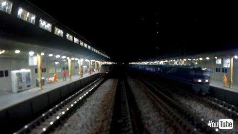 鉄道 新幹線 Nゲージ パンタグラフ 夜景 鉄道模型