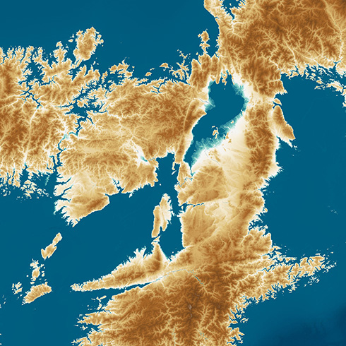 「日本のようで日本でない列島」が出現　海面が100m上がった世界線を描いた地図が想像力を刺激する
