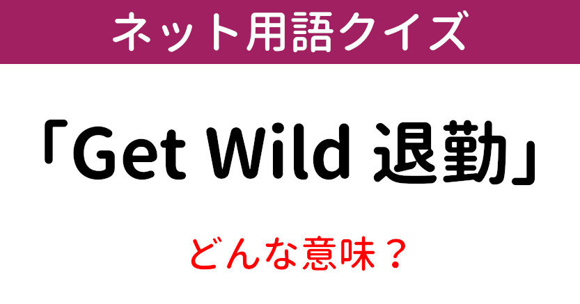 意味知ってる ネット用語クイズ Get Wild 退勤 1 12 ページ ねとらぼ