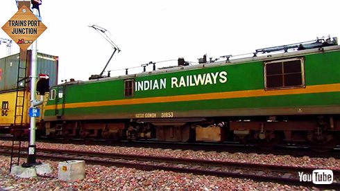鉄道 海外 インド 貨物列車 パンタグラフ