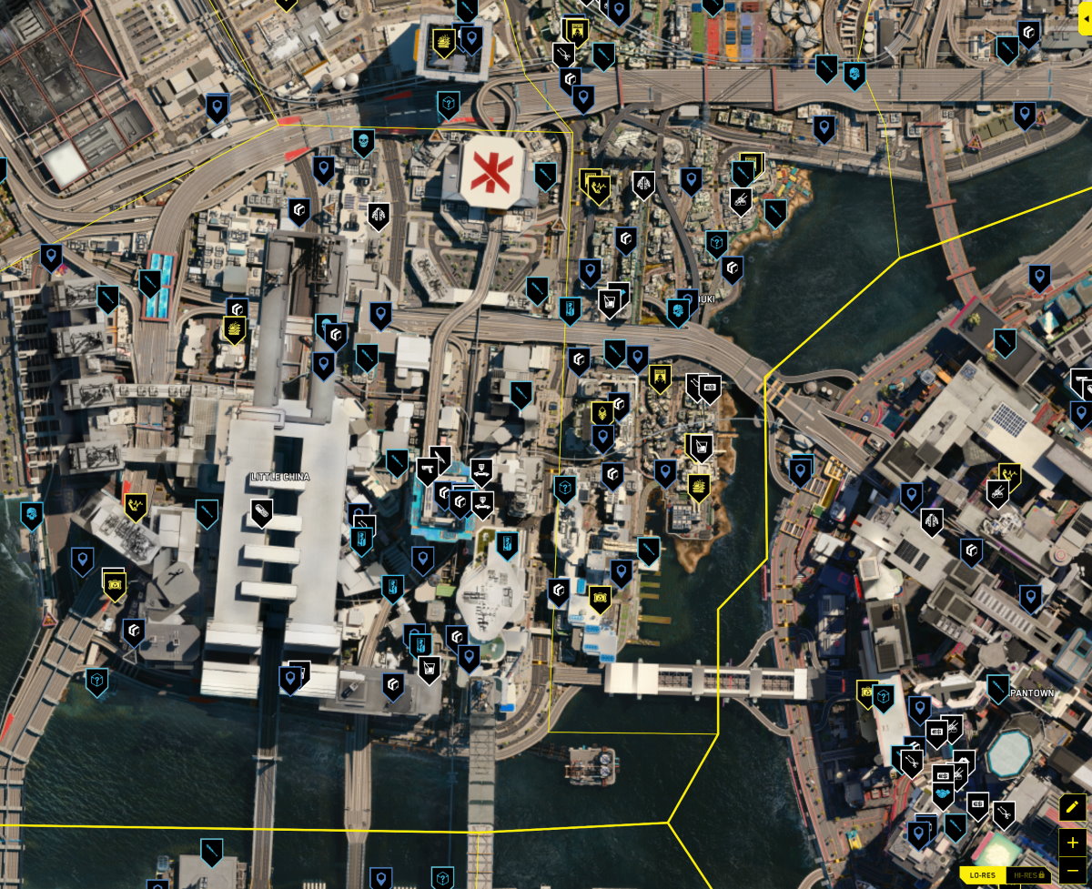 サイバーパンク 77 のgoogle Maps風地図公開 任務や施設 タロットの位置もアイコンで網羅 ねとらぼ