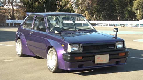 80年代当時風のカスタムを行ったトヨタ東京自動車大学校の「スターレット」（画像はYouTube/VIDEO OPTIONから）