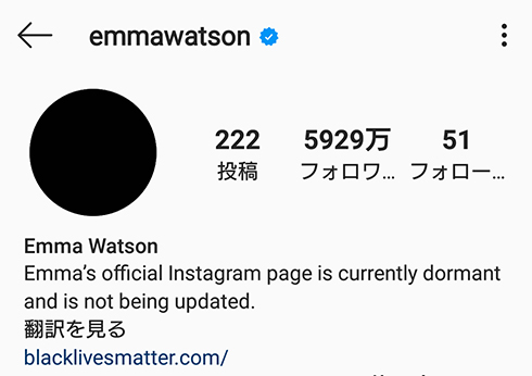 エマ・ワトソン 現在 引退 Instagram 休眠 休止 女優 恋人