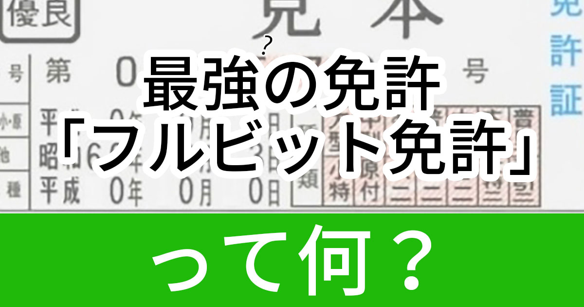 持ってる人はフル免許より激レアさん 運転免許の 全て を埋める勇者の証 フルビット免許 ご存じですか 1 2 ページ ねとらぼ