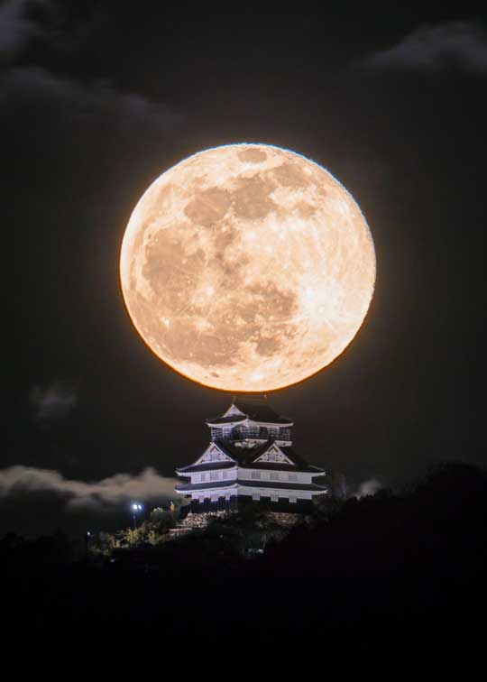 城好きのため 城の写真 岐阜城 月 美しい かっこいい