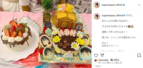 杉浦太陽 辻希美 誕生日 34歳 ケーキ