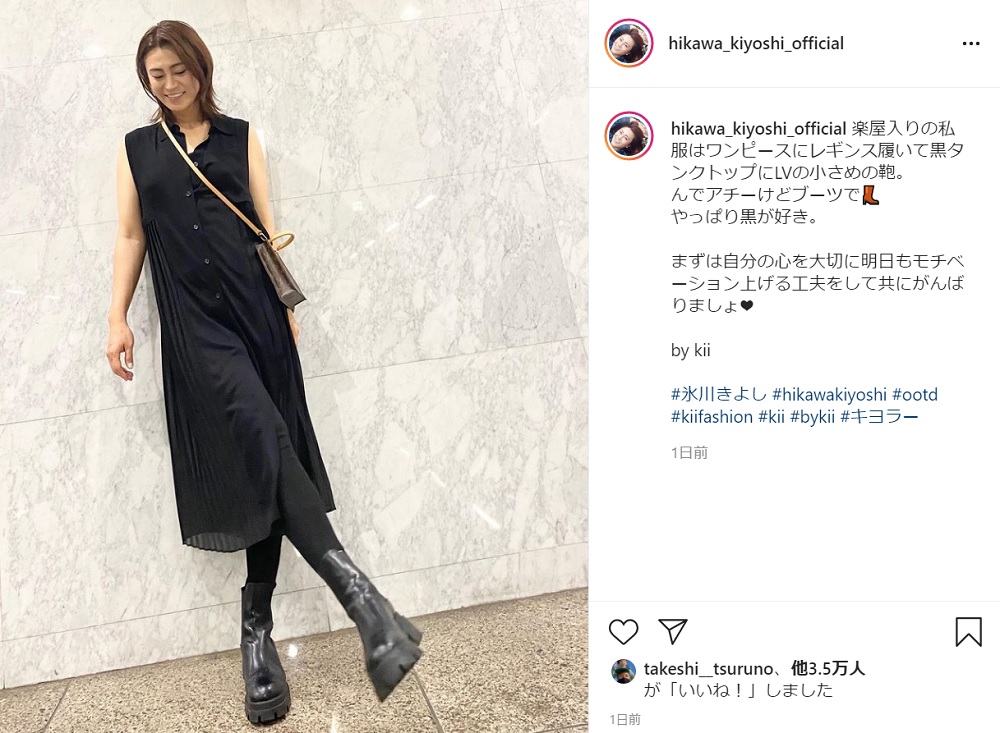 氷川きよし 私服の 黒ワンピース を着こなしファンを魅了 想像以上に似合ってた めっちゃオシャレ 1 2 ページ ねとらぼ