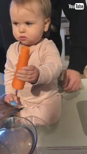 「Baby Adds Special Secret Ingredient to Carrot Juice || ViralHog」