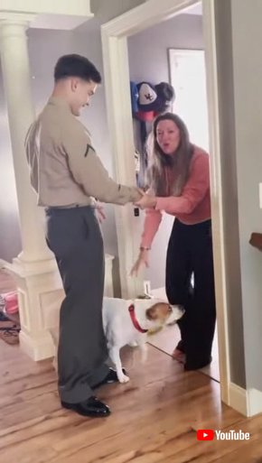 Military Son Surprises Mom at Her House