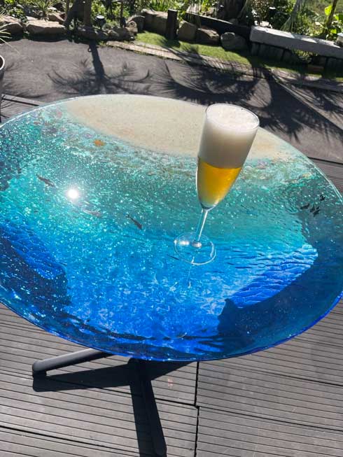 レジンアート レジンテーブル テーブル レジンアート海 サイドガラス