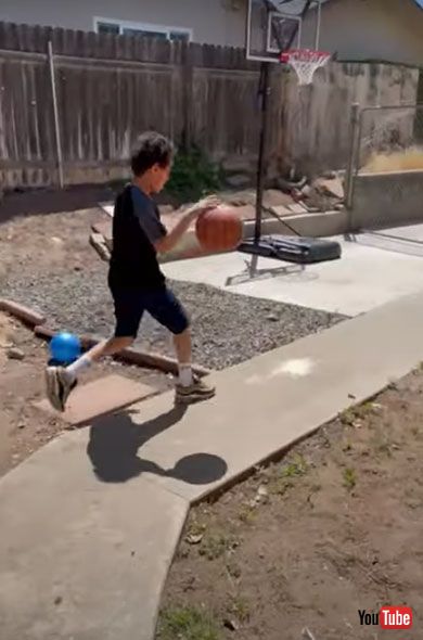 Little Boy Hugs His Father After Being Surprised With Personal Basketball Hoop - 1262365