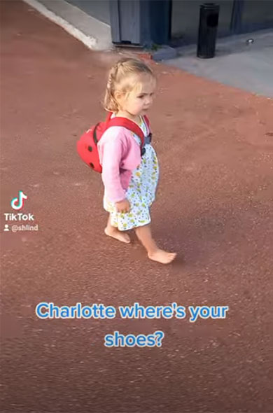 Little One Not Bothered About Lost Shoes || ViralHog