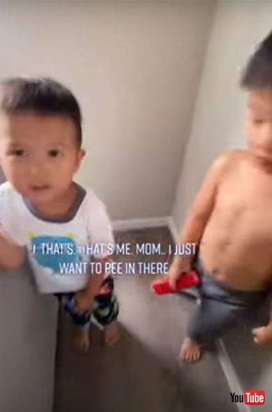 Kid Covers Up For Dad For Making Hole in Wall And Wants To Pee in It - 1261405