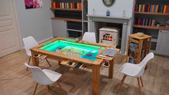 ゲーミングテーブル Kingmaker 木製 LEDライト 光る Kickstarter
