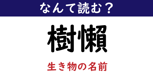 なんて読む 今日の難読漢字 樹懶 生き物の名前 1 11 ページ ねとらぼ