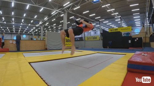 「Toddler Trains For Gymnastics With Dad - 1284197」