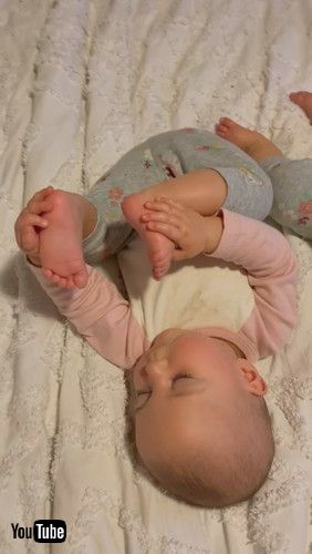 uBaby Falls Asleep Holding Her Feet || ViralHogv
