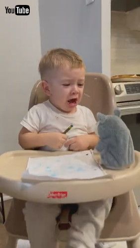 「Toddler Gets Scared While Playing With Talking Stuffed Hamster - 1287886」