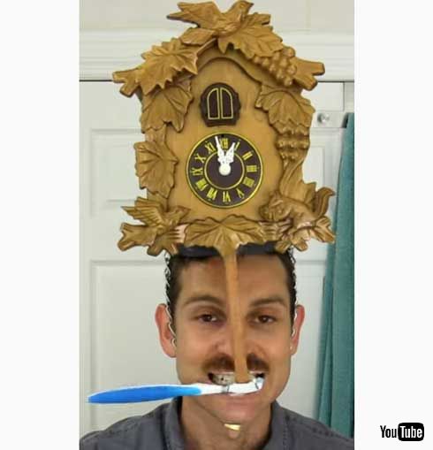 自動 歯磨き ジョーク マシン 鳩時計
