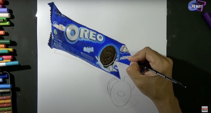 紙の上にオレオを置いたのでは オレオのイラストがまるで3次元で感覚がバグる 1 2 ページ ねとらぼ