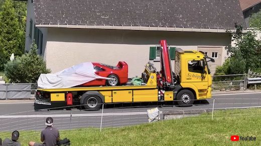 フェラーリ F40 事故 スイス パレード 75周年