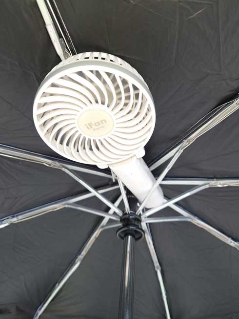 日傘 扇風機 ハンディファン 熱中症対策 アイデア