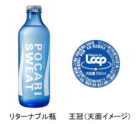 ポカリスエット リターナブル瓶 再利用 容器 Loop イオン