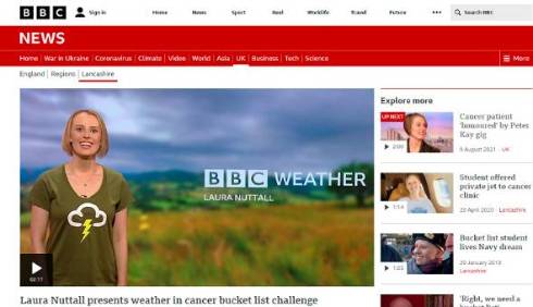 英BBCのお天気キャスターの夢をかなえたローラ・ナットル