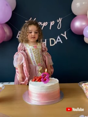 Little Girl Surprised by Stubborn Birthday Candle || ViralHog