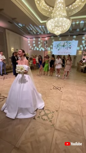 Bride's Bouquet Gets Stuck in Chandelier || ViralHog